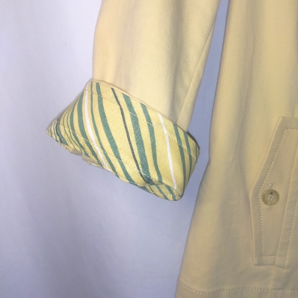 St John Sport Pale Yellow Collared Zip Up Jean Blazer Jacket Size 2P - Picture 6 of 16